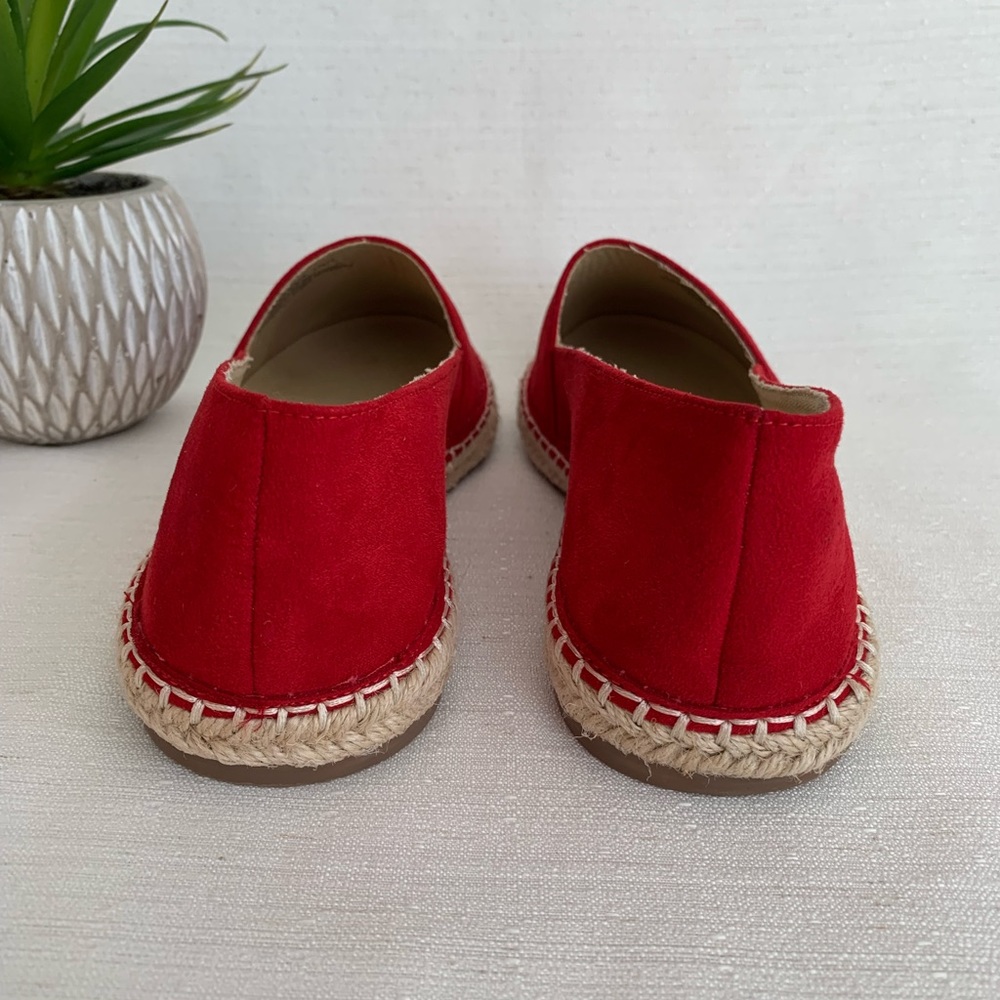 NWOT Ellos Red Microsuede Espadrille Flats Woman’s 9M - Picture 8 of 10